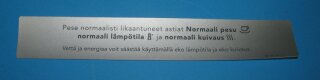 Waschen Etikett Cyl./Öm Fi